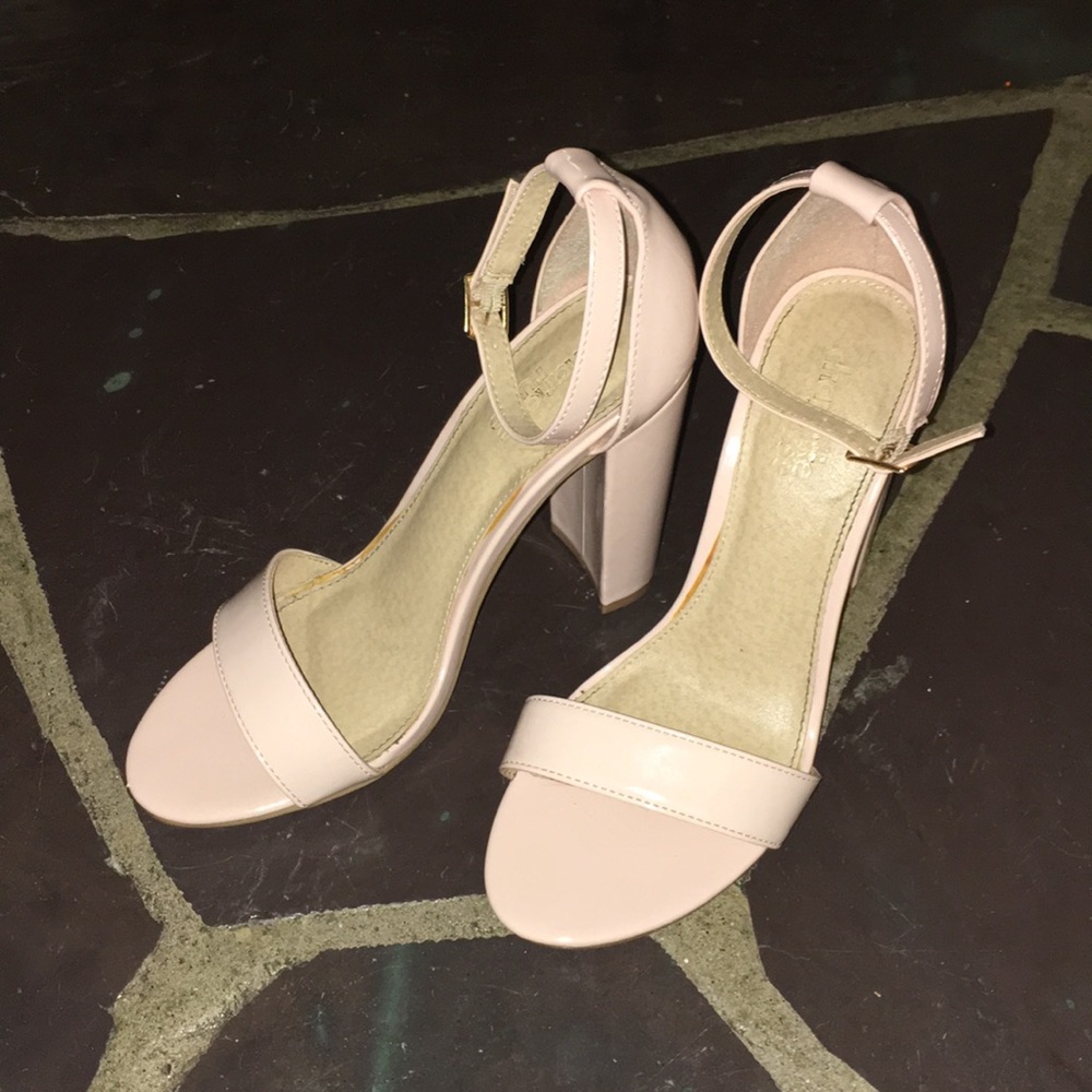 Charlotte Russe blush block ankle strap heels